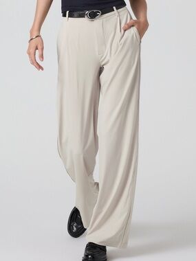 Vuori Villa Trouser High Rise Wide Leg Pant In Mushroom Size Medium